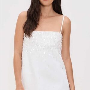 Elegant White Sequin Dress